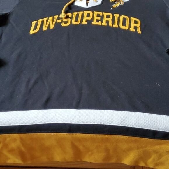 Champion Athletic Collegiate UW-Superior Hoodie LS Jersey Style Sz. L Sweatshirt - Picture 2 of 10